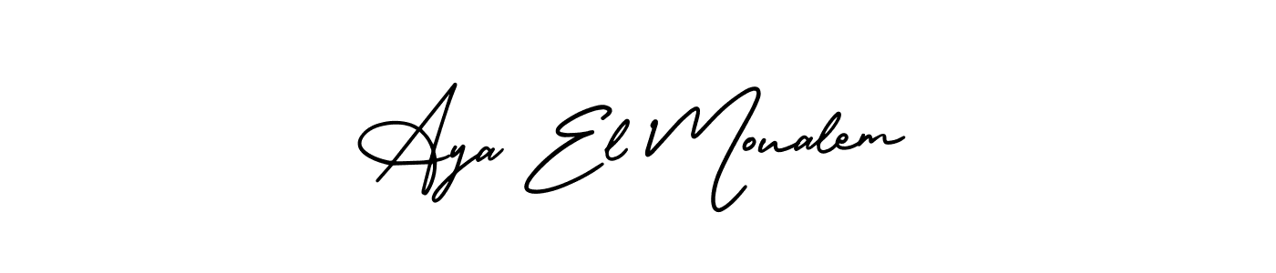 Also You can easily find your signature by using the search form. We will create Aya El Moualem name handwritten signature images for you free of cost using AmerikaSignatureDemo-Regular sign style. Aya El Moualem signature style 3 images and pictures png