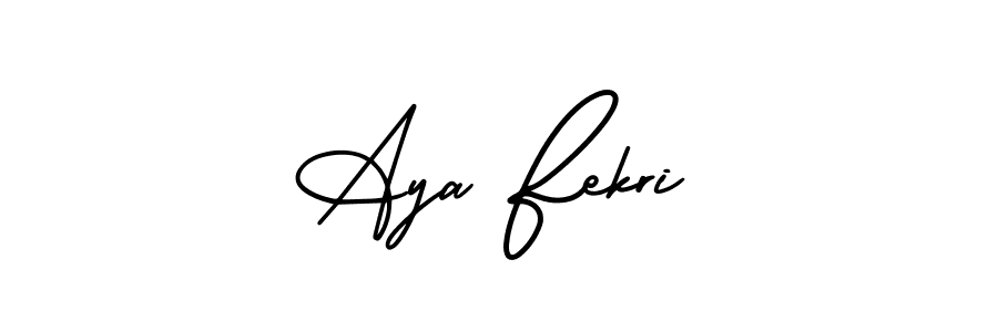 How to make Aya Fekri name signature. Use AmerikaSignatureDemo-Regular style for creating short signs online. This is the latest handwritten sign. Aya Fekri signature style 3 images and pictures png