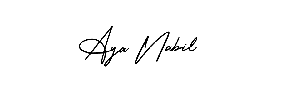 Use a signature maker to create a handwritten signature online. With this signature software, you can design (AmerikaSignatureDemo-Regular) your own signature for name Aya Nabil. Aya Nabil signature style 3 images and pictures png