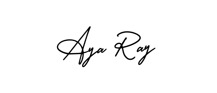 The best way (AmerikaSignatureDemo-Regular) to make a short signature is to pick only two or three words in your name. The name Aya Ray include a total of six letters. For converting this name. Aya Ray signature style 3 images and pictures png