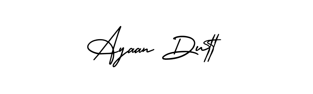 Also You can easily find your signature by using the search form. We will create Ayaan Dutt name handwritten signature images for you free of cost using AmerikaSignatureDemo-Regular sign style. Ayaan Dutt signature style 3 images and pictures png