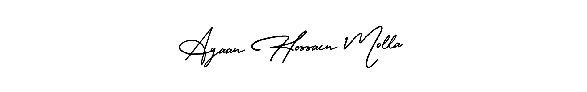 Also You can easily find your signature by using the search form. We will create Ayaan Hossain Molla name handwritten signature images for you free of cost using AmerikaSignatureDemo-Regular sign style. Ayaan Hossain Molla signature style 3 images and pictures png