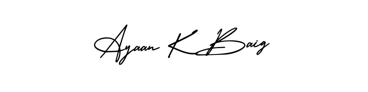 Similarly AmerikaSignatureDemo-Regular is the best handwritten signature design. Signature creator online .You can use it as an online autograph creator for name Ayaan K Baig. Ayaan K Baig signature style 3 images and pictures png