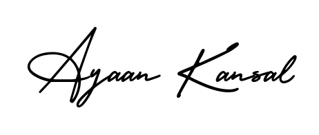 Try this chic Ayaan Kansal handwritten sign style. Using AmerikaSignatureDemo-Regular font elements, it gives your name a sleek, memorable identity. Ayaan Kansal signature style 3 images and pictures png