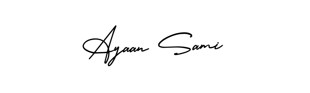AmerikaSignatureDemo-Regular is a professional signature style that is perfect for those who want to add a touch of class to their signature. It is also a great choice for those who want to make their signature more unique. Get Ayaan Sami name to fancy signature for free. Ayaan Sami signature style 3 images and pictures png
