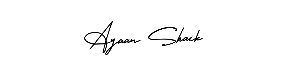 This is the best signature style for the Ayaan Shaik name. Also you like these signature font (AmerikaSignatureDemo-Regular). Mix name signature. Ayaan Shaik signature style 3 images and pictures png