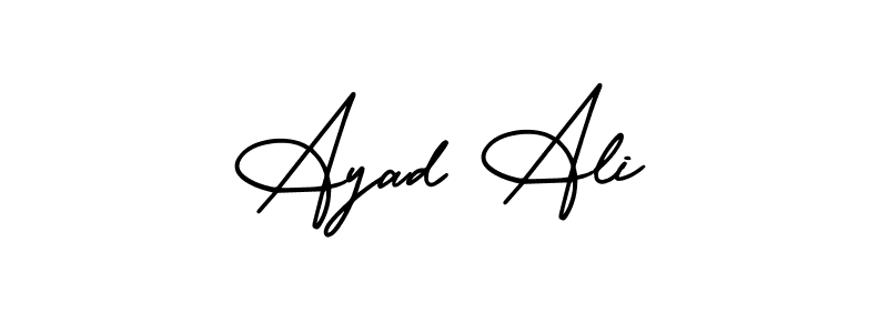Use a signature maker to create a handwritten signature online. With this signature software, you can design (AmerikaSignatureDemo-Regular) your own signature for name Ayad Ali. Ayad Ali signature style 3 images and pictures png