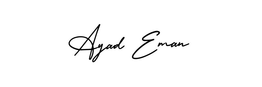 Similarly AmerikaSignatureDemo-Regular is the best handwritten signature design. Signature creator online .You can use it as an online autograph creator for name Ayad Eman. Ayad Eman signature style 3 images and pictures png