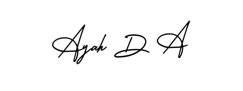 Use a signature maker to create a handwritten signature online. With this signature software, you can design (AmerikaSignatureDemo-Regular) your own signature for name Ayah D A. Ayah D A signature style 3 images and pictures png
