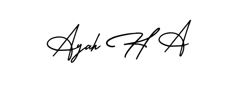 Check out images of Autograph of Ayah H A name. Actor Ayah H A Signature Style. AmerikaSignatureDemo-Regular is a professional sign style online. Ayah H A signature style 3 images and pictures png