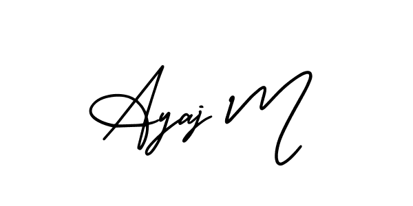if you are searching for the best signature style for your name Ayaj M. so please give up your signature search. here we have designed multiple signature styles  using AmerikaSignatureDemo-Regular. Ayaj M signature style 3 images and pictures png