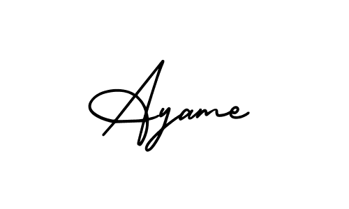 How to make Ayame name signature. Use AmerikaSignatureDemo-Regular style for creating short signs online. This is the latest handwritten sign. Ayame signature style 3 images and pictures png