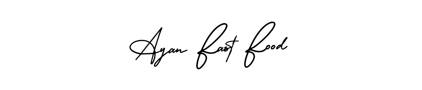 Ayan Fast Food stylish signature style. Best Handwritten Sign (AmerikaSignatureDemo-Regular) for my name. Handwritten Signature Collection Ideas for my name Ayan Fast Food. Ayan Fast Food signature style 3 images and pictures png