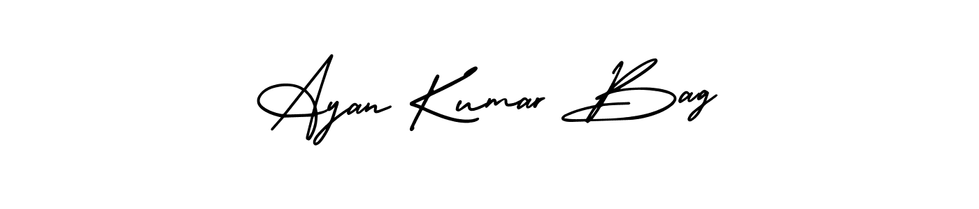 The best way (AmerikaSignatureDemo-Regular) to make a short signature is to pick only two or three words in your name. The name Ayan Kumar Bag include a total of six letters. For converting this name. Ayan Kumar Bag signature style 3 images and pictures png
