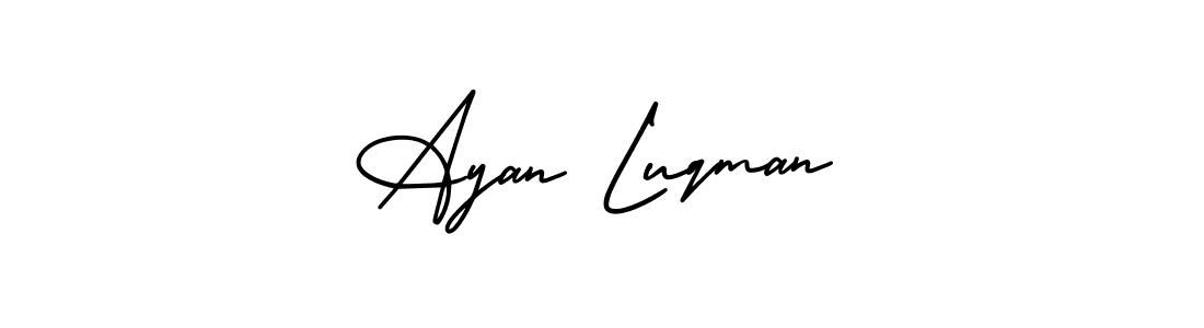 How to Draw Ayan Luqman signature style? AmerikaSignatureDemo-Regular is a latest design signature styles for name Ayan Luqman. Ayan Luqman signature style 3 images and pictures png