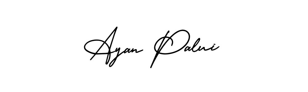 AmerikaSignatureDemo-Regular is a professional signature style that is perfect for those who want to add a touch of class to their signature. It is also a great choice for those who want to make their signature more unique. Get Ayan Palui name to fancy signature for free. Ayan Palui signature style 3 images and pictures png