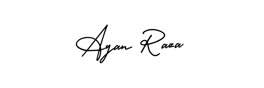 The best way (AmerikaSignatureDemo-Regular) to make a short signature is to pick only two or three words in your name. The name Ayan Raza include a total of six letters. For converting this name. Ayan Raza signature style 3 images and pictures png