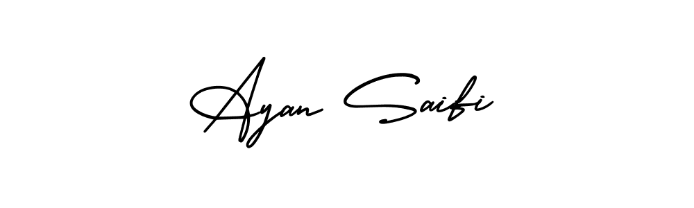 Similarly AmerikaSignatureDemo-Regular is the best handwritten signature design. Signature creator online .You can use it as an online autograph creator for name Ayan Saifi. Ayan Saifi signature style 3 images and pictures png