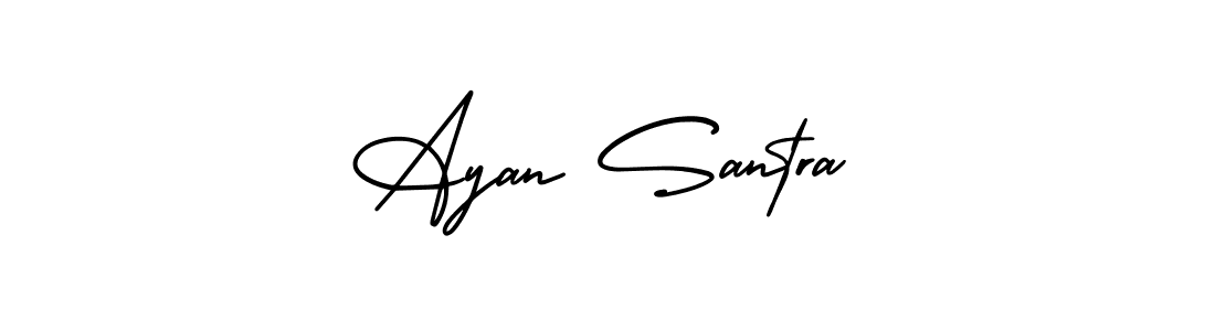 Ayan Santra stylish signature style. Best Handwritten Sign (AmerikaSignatureDemo-Regular) for my name. Handwritten Signature Collection Ideas for my name Ayan Santra. Ayan Santra signature style 3 images and pictures png