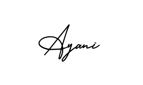 Make a beautiful signature design for name Ayani. With this signature (AmerikaSignatureDemo-Regular) style, you can create a handwritten signature for free. Ayani signature style 3 images and pictures png