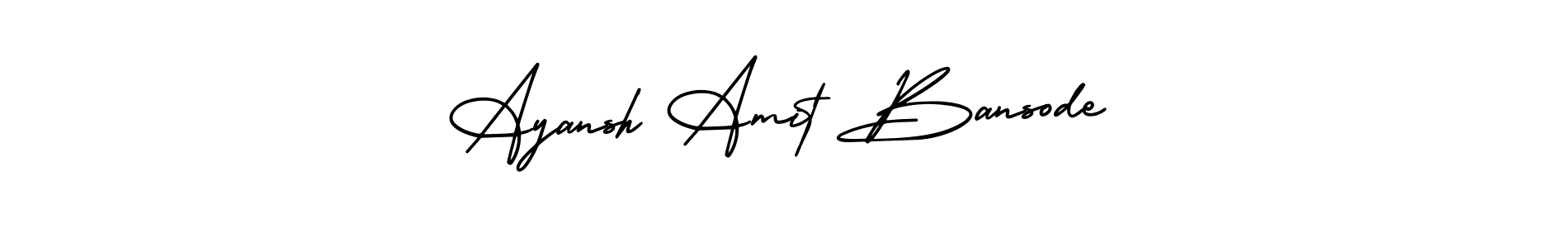The best way (AmerikaSignatureDemo-Regular) to make a short signature is to pick only two or three words in your name. The name Ayansh Amit Bansode include a total of six letters. For converting this name. Ayansh Amit Bansode signature style 3 images and pictures png