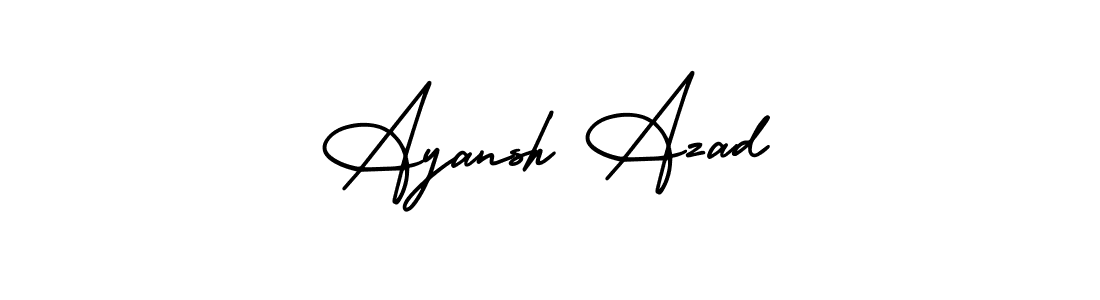You should practise on your own different ways (AmerikaSignatureDemo-Regular) to write your name (Ayansh Azad) in signature. don't let someone else do it for you. Ayansh Azad signature style 3 images and pictures png
