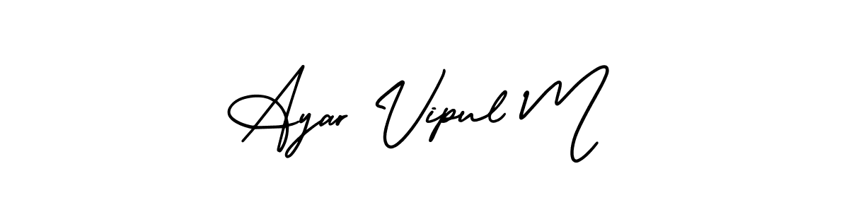 How to Draw Ayar Vipul M signature style? AmerikaSignatureDemo-Regular is a latest design signature styles for name Ayar Vipul M. Ayar Vipul M signature style 3 images and pictures png