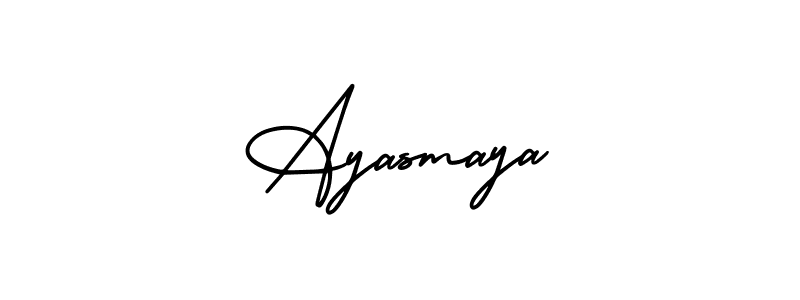 You should practise on your own different ways (AmerikaSignatureDemo-Regular) to write your name (Ayasmaya) in signature. don't let someone else do it for you. Ayasmaya signature style 3 images and pictures png