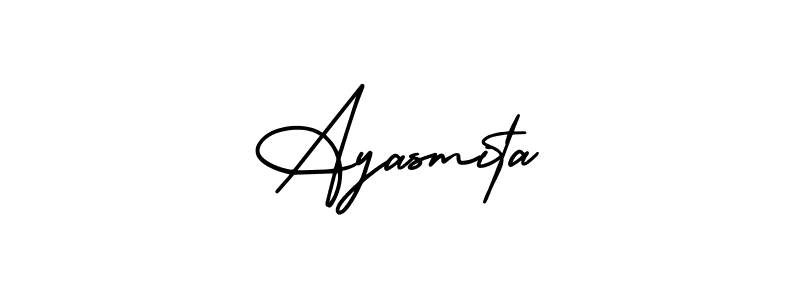 The best way (AmerikaSignatureDemo-Regular) to make a short signature is to pick only two or three words in your name. The name Ayasmita include a total of six letters. For converting this name. Ayasmita signature style 3 images and pictures png