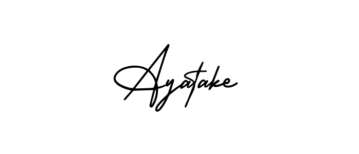 How to make Ayatake name signature. Use AmerikaSignatureDemo-Regular style for creating short signs online. This is the latest handwritten sign. Ayatake signature style 3 images and pictures png