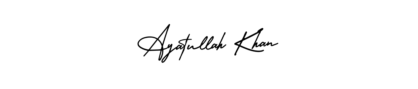 Make a beautiful signature design for name Ayatullah Khan. With this signature (AmerikaSignatureDemo-Regular) style, you can create a handwritten signature for free. Ayatullah Khan signature style 3 images and pictures png