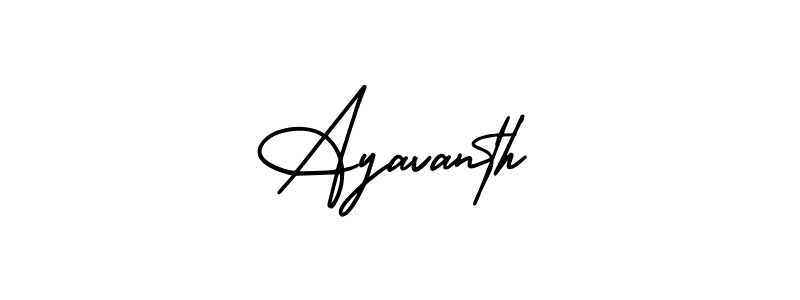 How to make Ayavanth name signature. Use AmerikaSignatureDemo-Regular style for creating short signs online. This is the latest handwritten sign. Ayavanth signature style 3 images and pictures png