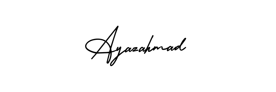 You should practise on your own different ways (AmerikaSignatureDemo-Regular) to write your name (Ayazahmad) in signature. don't let someone else do it for you. Ayazahmad signature style 3 images and pictures png