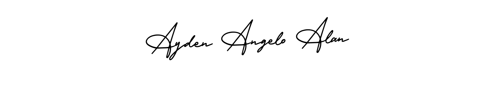 Check out images of Autograph of Ayden Angelo Alan name. Actor Ayden Angelo Alan Signature Style. AmerikaSignatureDemo-Regular is a professional sign style online. Ayden Angelo Alan signature style 3 images and pictures png