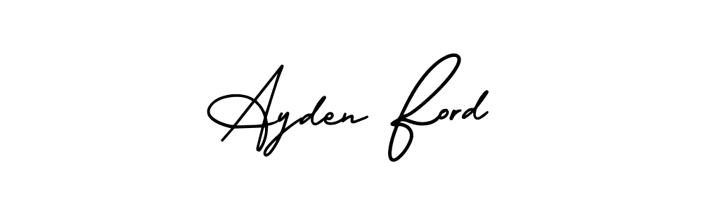How to make Ayden Ford name signature. Use AmerikaSignatureDemo-Regular style for creating short signs online. This is the latest handwritten sign. Ayden Ford signature style 3 images and pictures png
