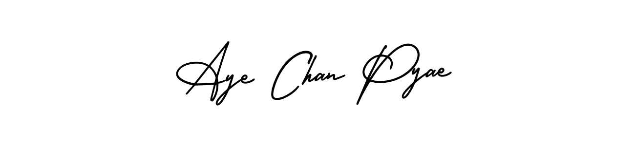 This is the best signature style for the Aye Chan Pyae name. Also you like these signature font (AmerikaSignatureDemo-Regular). Mix name signature. Aye Chan Pyae signature style 3 images and pictures png