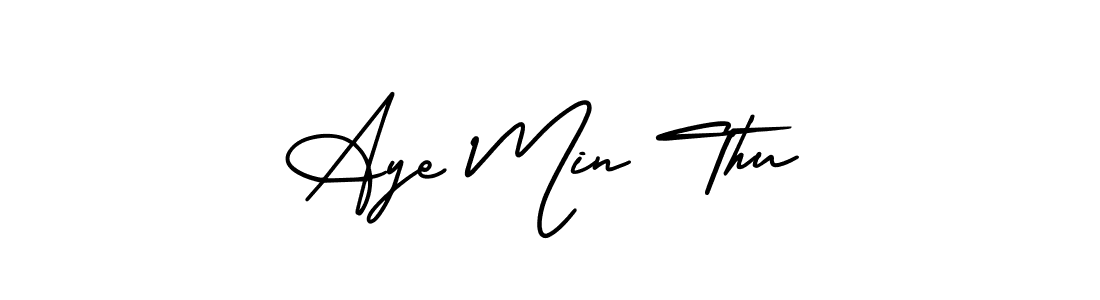 Design your own signature with our free online signature maker. With this signature software, you can create a handwritten (AmerikaSignatureDemo-Regular) signature for name Aye Min Thu. Aye Min Thu signature style 3 images and pictures png