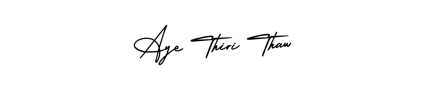 Design your own signature with our free online signature maker. With this signature software, you can create a handwritten (AmerikaSignatureDemo-Regular) signature for name Aye Thiri Thaw. Aye Thiri Thaw signature style 3 images and pictures png