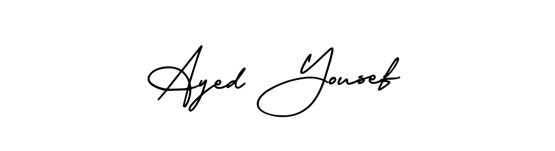 Use a signature maker to create a handwritten signature online. With this signature software, you can design (AmerikaSignatureDemo-Regular) your own signature for name Ayed Yousef. Ayed Yousef signature style 3 images and pictures png