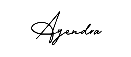 You should practise on your own different ways (AmerikaSignatureDemo-Regular) to write your name (Ayendra) in signature. Don't let someone else do it for you. Ayendra signature style 3 images and pictures png