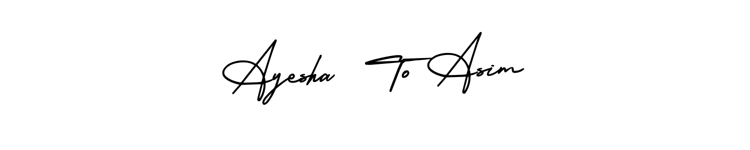 Use a signature maker to create a handwritten signature online. With this signature software, you can design (AmerikaSignatureDemo-Regular) your own signature for name Ayesha  To Asim. Ayesha  To Asim signature style 3 images and pictures png
