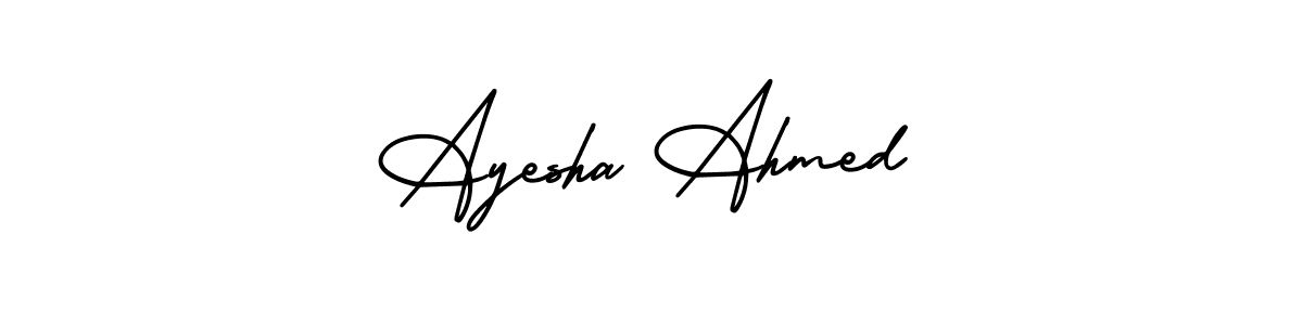 Make a beautiful signature design for name Ayesha Ahmed. With this signature (AmerikaSignatureDemo-Regular) style, you can create a handwritten signature for free. Ayesha Ahmed signature style 3 images and pictures png