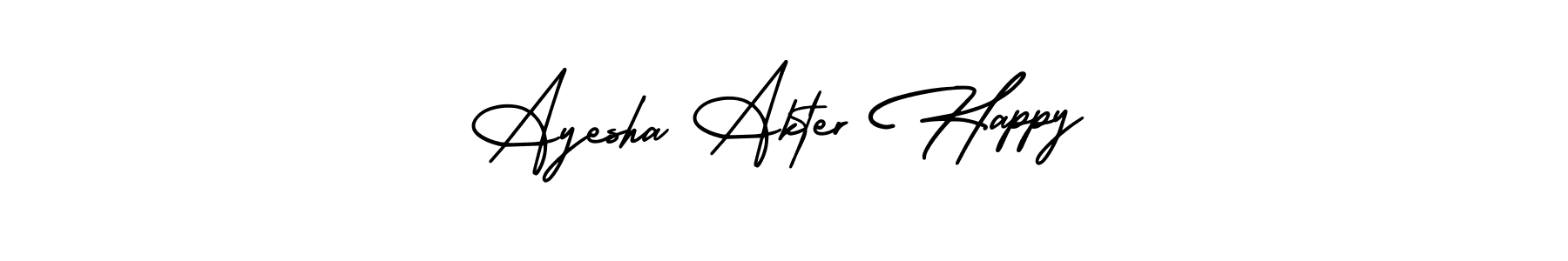 Similarly AmerikaSignatureDemo-Regular is the best handwritten signature design. Signature creator online .You can use it as an online autograph creator for name Ayesha Akter Happy. Ayesha Akter Happy signature style 3 images and pictures png