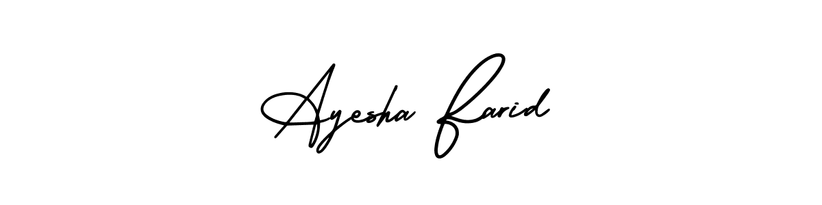 How to Draw Ayesha Farid signature style? AmerikaSignatureDemo-Regular is a latest design signature styles for name Ayesha Farid. Ayesha Farid signature style 3 images and pictures png