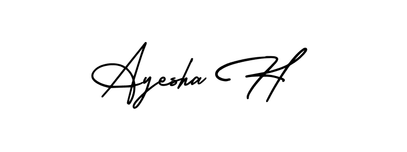 It looks lik you need a new signature style for name Ayesha H. Design unique handwritten (AmerikaSignatureDemo-Regular) signature with our free signature maker in just a few clicks. Ayesha H signature style 3 images and pictures png