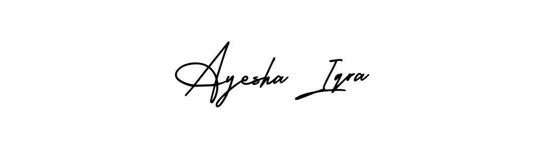 Use a signature maker to create a handwritten signature online. With this signature software, you can design (AmerikaSignatureDemo-Regular) your own signature for name Ayesha Iqra. Ayesha Iqra signature style 3 images and pictures png