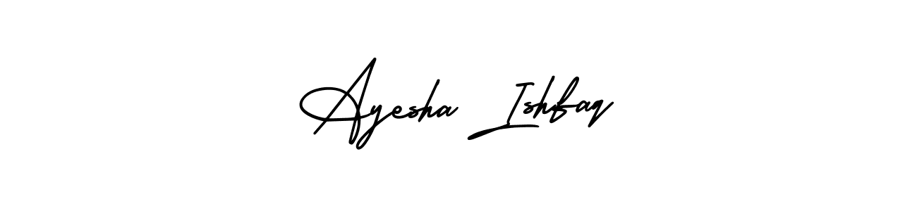 How to make Ayesha Ishfaq name signature. Use AmerikaSignatureDemo-Regular style for creating short signs online. This is the latest handwritten sign. Ayesha Ishfaq signature style 3 images and pictures png
