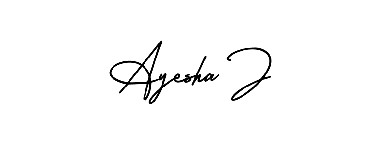 Also You can easily find your signature by using the search form. We will create Ayesha J name handwritten signature images for you free of cost using AmerikaSignatureDemo-Regular sign style. Ayesha J signature style 3 images and pictures png