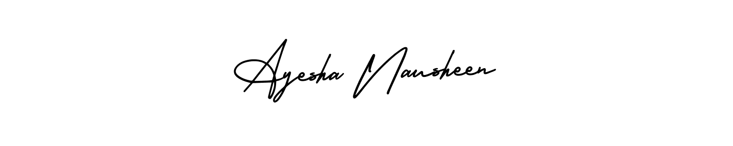 Check out images of Autograph of Ayesha Nausheen name. Actor Ayesha Nausheen Signature Style. AmerikaSignatureDemo-Regular is a professional sign style online. Ayesha Nausheen signature style 3 images and pictures png