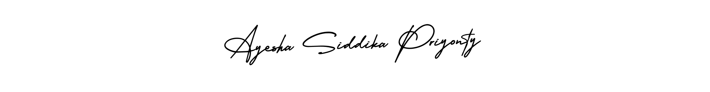 Make a beautiful signature design for name Ayesha Siddika Priyonty. Use this online signature maker to create a handwritten signature for free. Ayesha Siddika Priyonty signature style 3 images and pictures png